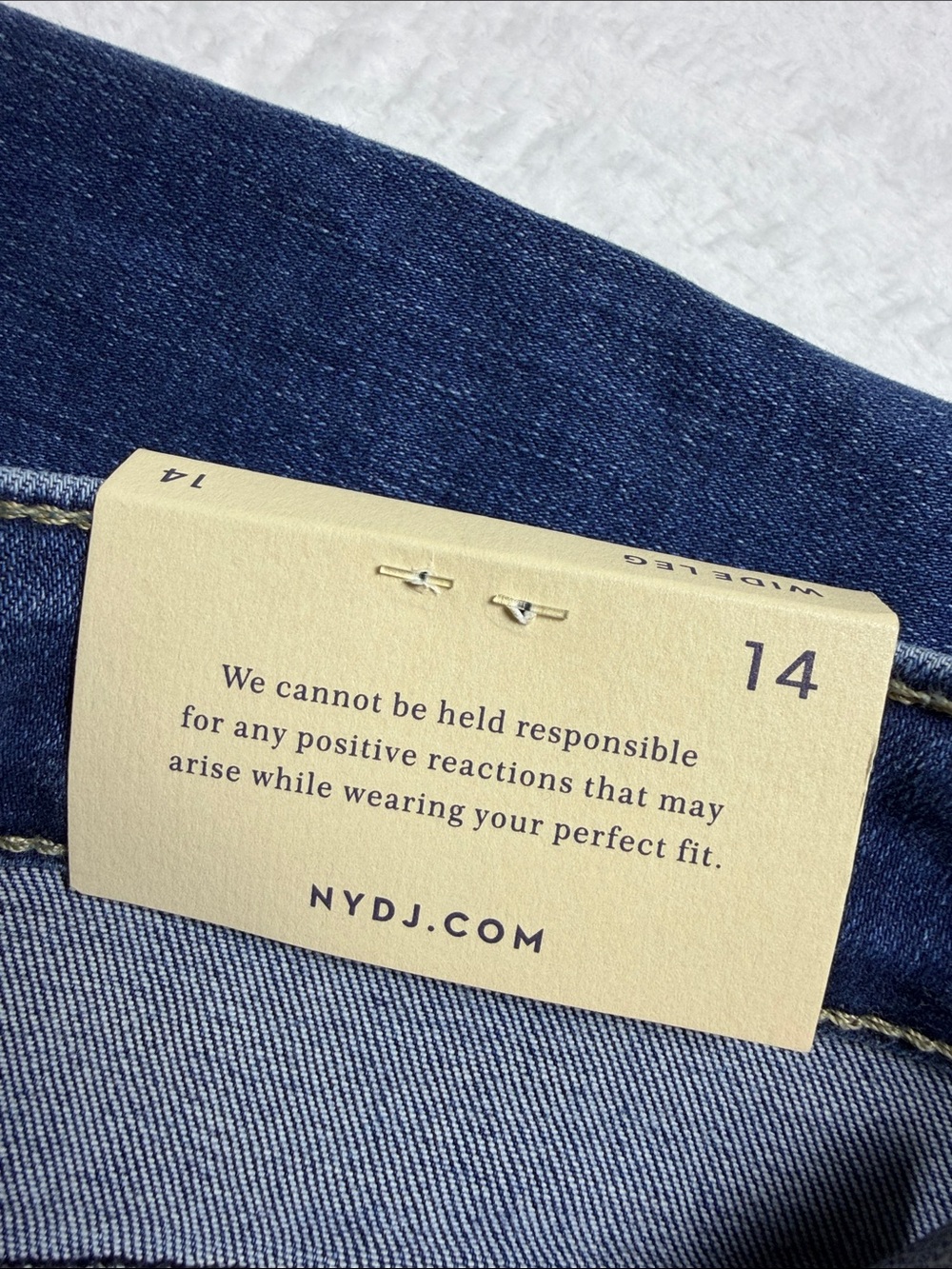 NYDJ Teresa Wide Leg Jeans in Medium Blue Denim Size 14 - Picture 8 of 9